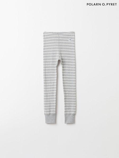 Polarn O. Pyret Grey Organic Cotton Striped Leggings (E90129) | €29