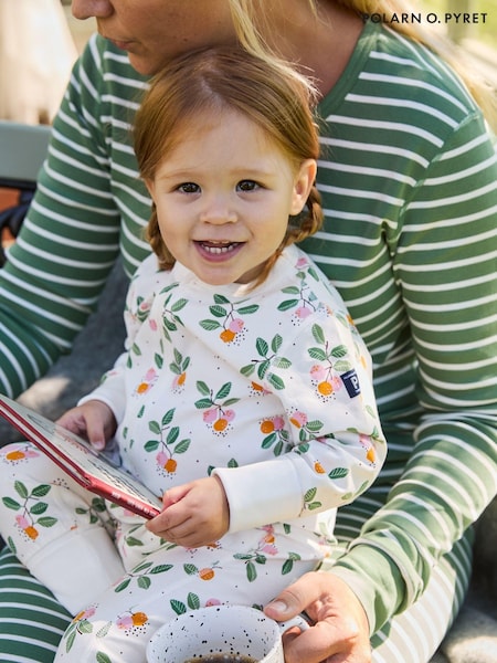 Polarn O. Pyret White Organic Cotton Car Print Pyjamas (E90132) | AED97
