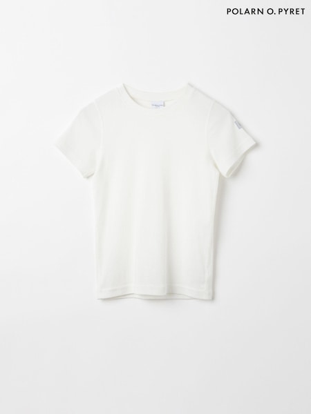 Polarn O. Pyret White Organic Cotton Short Sleeve T-Shirt (E90137) | R$ 140