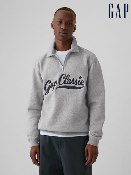 Gap Grey Logo Vintage Oversized Quarter-Zip Sweatshirt (E90166) | €53