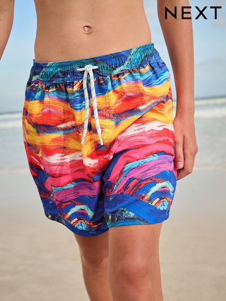 Blue/Yellow Printed Swim Shorts (3-16yrs) (E90233) | €12 - €21