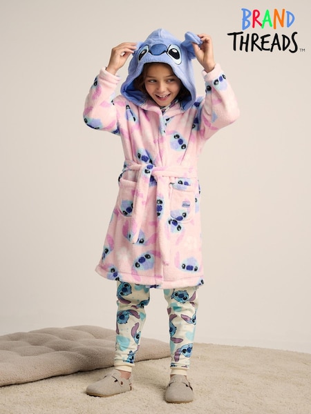 Brand Threads Girls Disney Stitch Dressing Gown (E90261) | ‏116‏₪