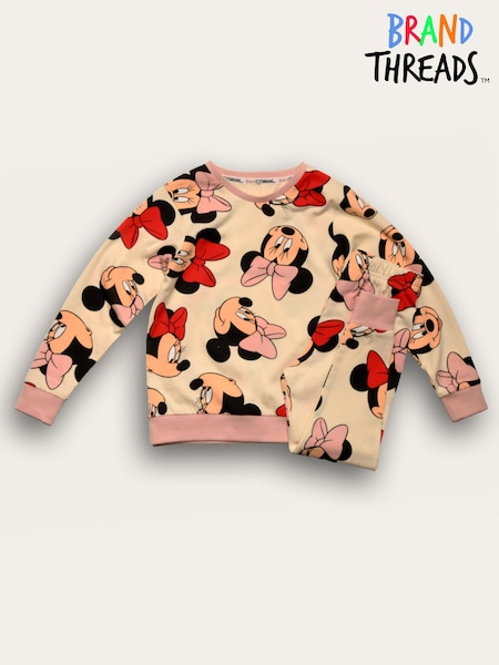 Brand Threads Girls Disney Minnie Mouse 100% Cotton Pyjamas Set (E90267) | €25