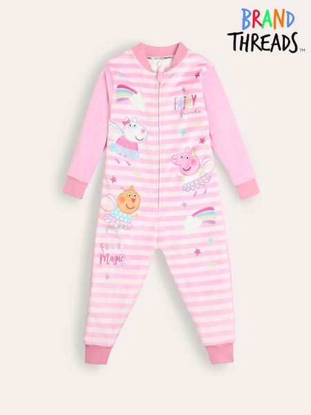 Brand Threads Pink Girls Peppa Pig All-In-One (E90268) | €17.50