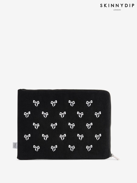 Skinnydip Black Embroidered Bow Laptop Case - 13" (E90298) | 119 QAR