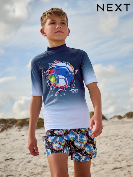 Black/Navy Short Sleeve Rash Vest (1.5-16yrs) (E90495) | $22 - $39