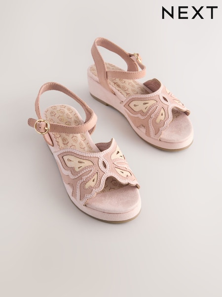 Pink Butterfly Wedge Sandals (E90518) | €38 - €48