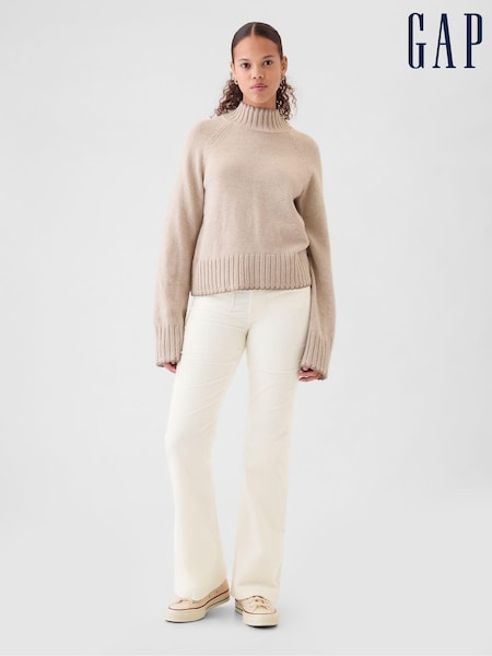 Gap Beige High Waisted Corduroy 70s Flare Trousers (E90546) | €20.50