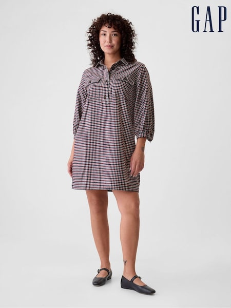 Gap Red Flannel Utility Mini Shirtdress (E90568) | €34