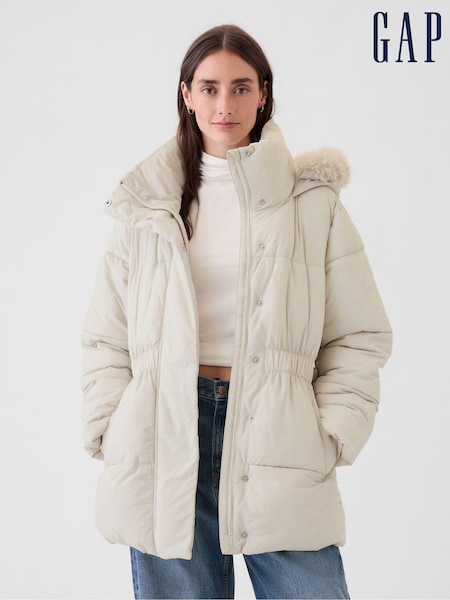 Off White - Palton supradimensionat Gap (E90597) | 894 LEI