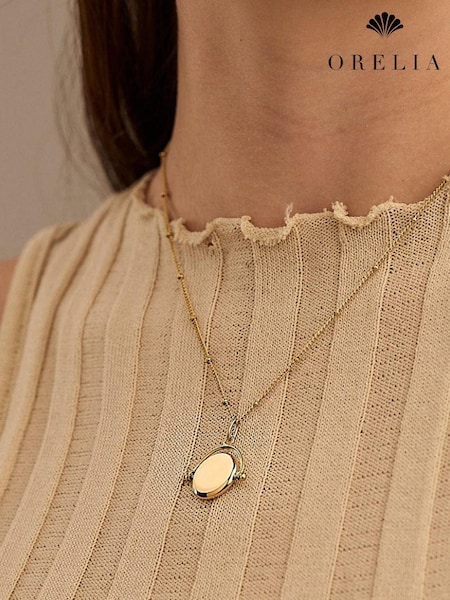 Gold Tone - Orelia Luxe Waterproof Luxe Faceted Disc Spinner Necklace
