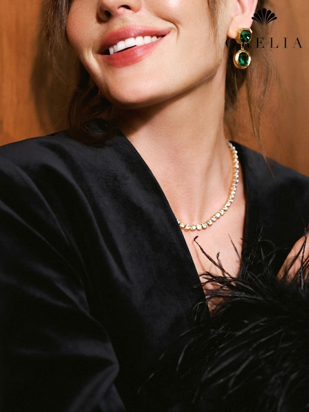 Gold Tone - Orelia Luxe Waterproof Luxe Tennis Necklace