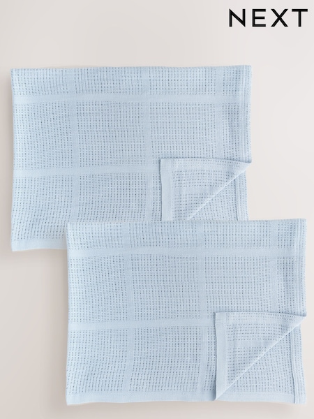 2 Pack 100% Cotton Baby Cellular Blanket (E91258) | DKK150 - DKK250