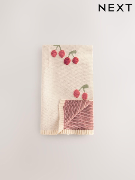 Cherry Knitted Baby Blanket (E91259) | €23