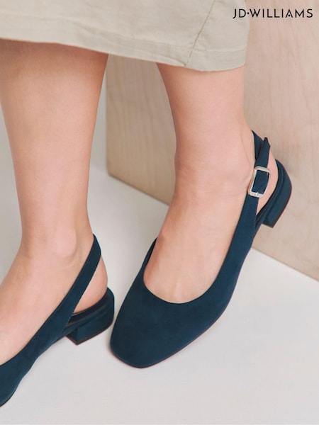 modra - JD Williams Wide Fit Low Block Heel Slingback Shoes (E91263) | € 45