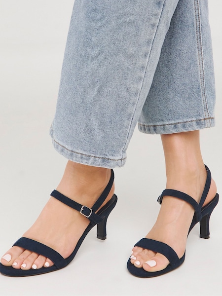 JD Williams Blue Extra Wide Fit Barely There Classic Kitten Heel Sandals in Wide Fit (E91264) | €40