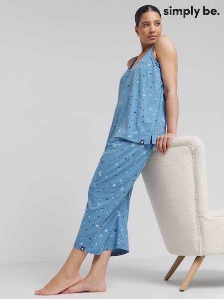 Simply Be Pretty Lounge Fold Top Culotte Pyjamas Set (E91289) | ‏121‏₪