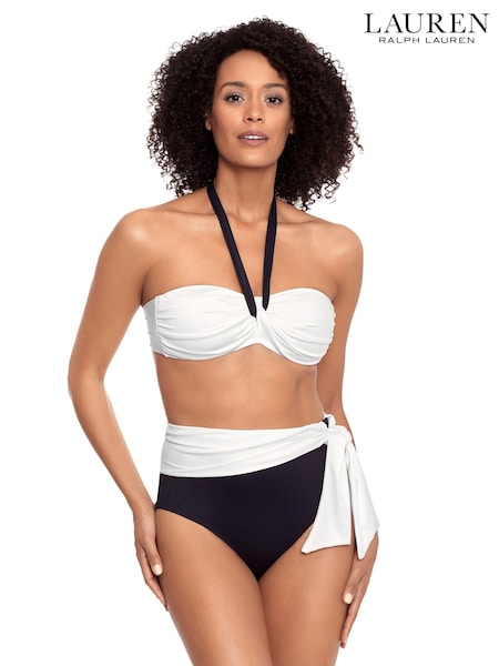 Lauren Ralph Lauren High Waist Tie Pant Black/White Bikini (E91343) | 76 €