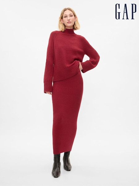 Gap Burgundy Red CashSoft Turtle Neck Jumper (E91360) | €57