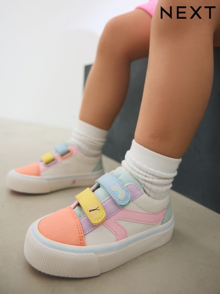 Multi Colourblock Standard Fit (F) Touch Fasten Strap Printed Trainers (E91376) | AED91 - AED102