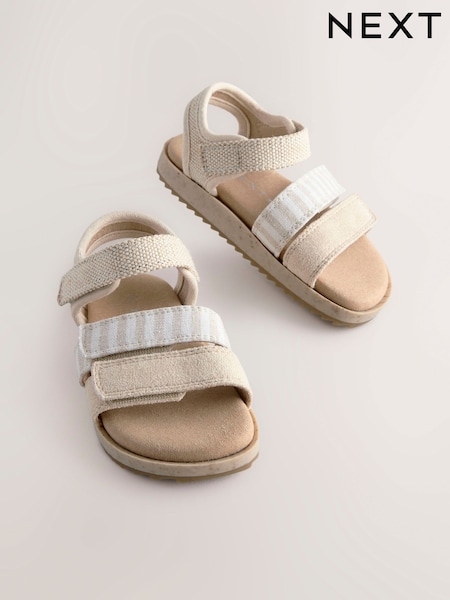 Neutral Stripe Buckle Sandals (E91478) | AED102 - AED112