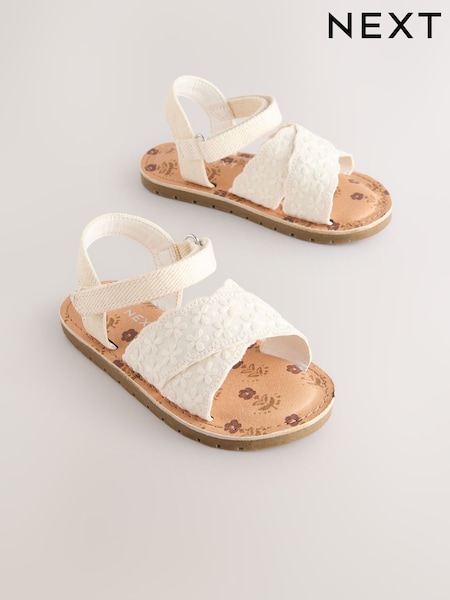White Broderie Sandals (E91481) | 94 QAR - 104 QAR