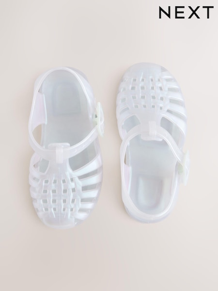 Iridescent White Fisherman Jelly Sandals (E91493) | €11.50 - €14