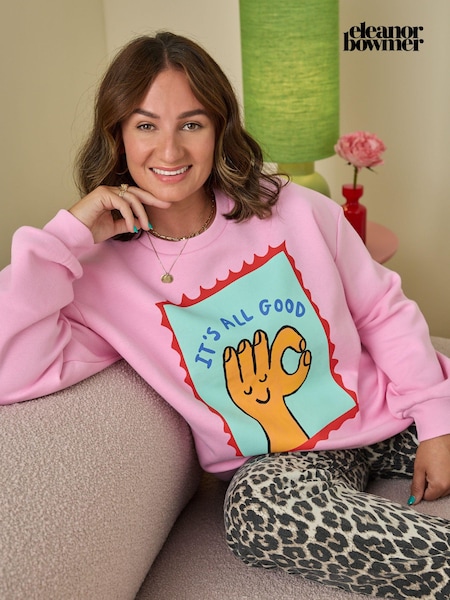 Eleanor Bowmer Pink It's All Good Oversized Sweatshirt (E91519) | 268 LEI