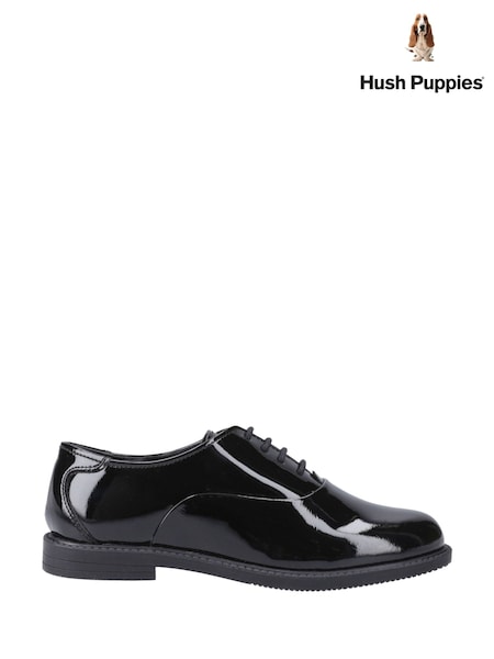 Černý - Lakovaná školní obuv Hush Puppies Nellie