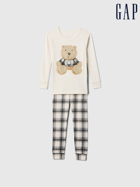 Gap Beige Matching Family Christmas Brannan Bear Pyjama Set (6mths-5yrs) (E91556) | €12