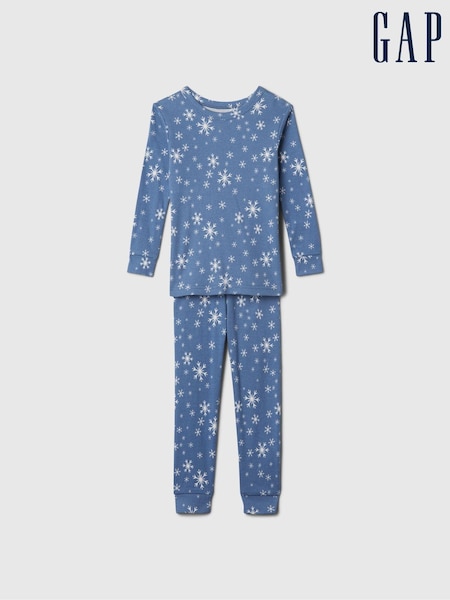 Gap Blue Snowflake Christmas Print Pyjamas (6mths-5yrs) (E91558) | €10.50