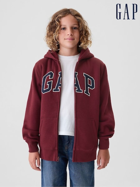 Gap Red Logo Sherpa-Lined Zip-Up Hoodie (4-13yrs) (E91563) | € 35