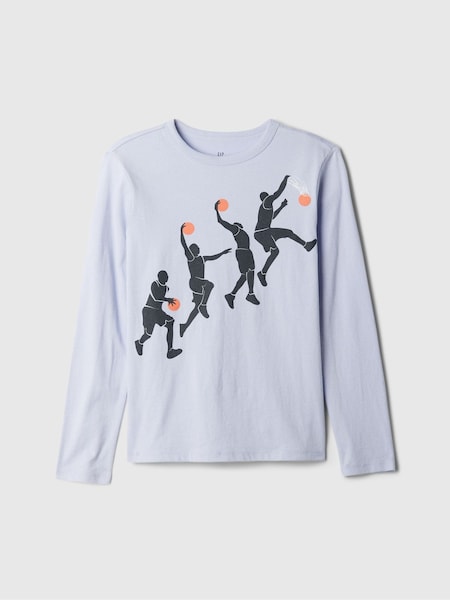 Gap Blue Long Sleeve Crew Neck Graphic T-Shirt (4-13yrs) (E91572) | €13
