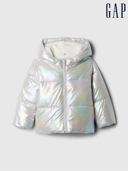 Gap Silver Shine Puffer Jacket (6mths-5yrs) (E91586) | kr571