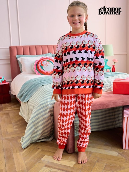 Eleanor Bowmer Red Christmas Santa Family Matching 100% Cotton Pyjamas (E91605) | AED64