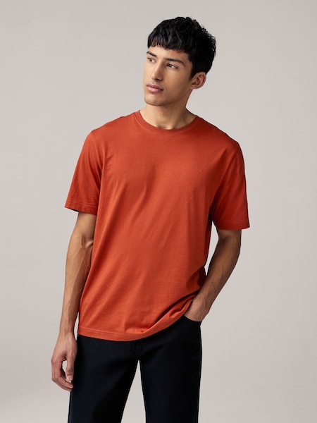 Orange Regular Fit Essential Crew Neck Cotton T-Shirt (E91689) | 40 QAR