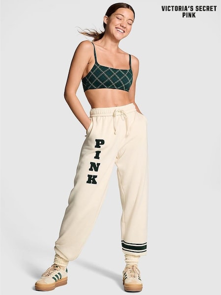 Victoria's Secret PINK White Shell Cuffed Fleece Joggers (E91754) | €45