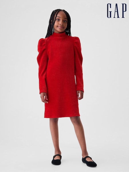 Gap Red Puff Sleeve Corduroy Dress (4-13yrs) (E91795) | €17