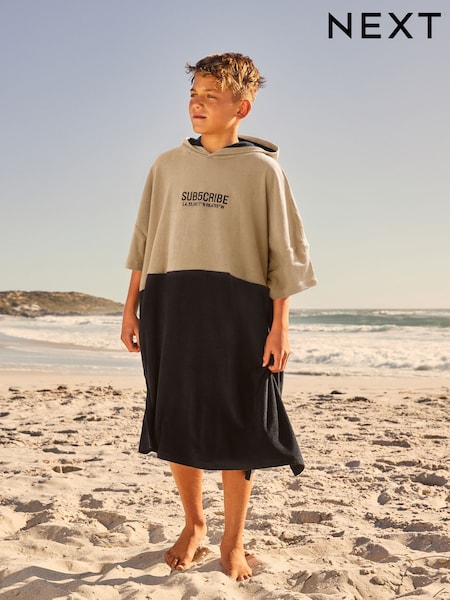أسود/بني فاتح - Poncho Towel (3-16yrs) (E91805) | ‏112 د.إ.‏ - ‏ 142‏ د.إ.