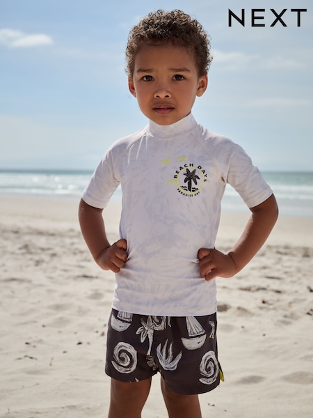 Mono Tie Dye Rash Vest and Shorts Set (3mths-7yrs) (E91834) | €20 - €26