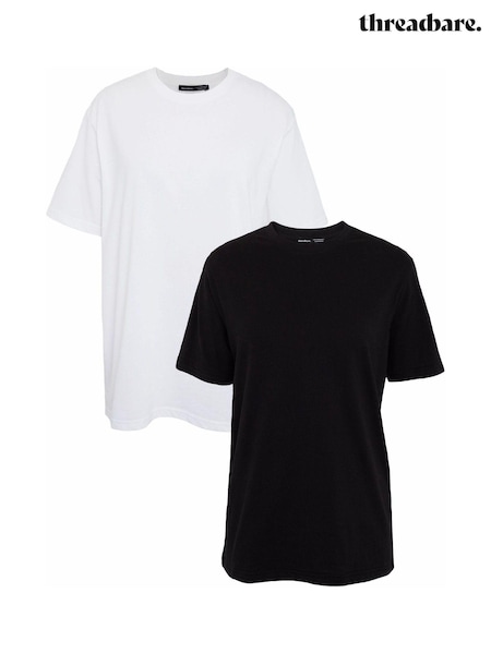 Threadbare Boyfriend Fit 100% Cotton Longline T-Shirts 2 Pack (E91943) | 15 €