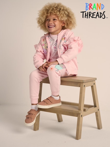 Brand Threads Girls Peppa Pig 100% Cotton Joggers Set (E91955) | € 21