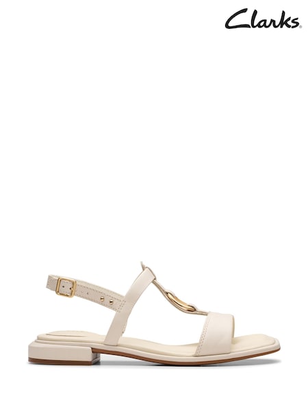 Clarks Cream Leather Ariany Sling Sandals (E91997) | €83