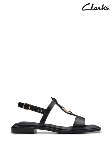Clarks Black Leather Ariany Sling Sandals (E92024) | €93
