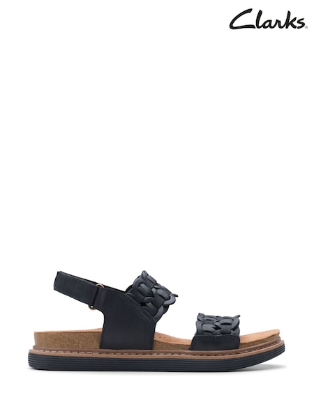 Clarks Black Arwell Glide Sandals (E92028) | €95