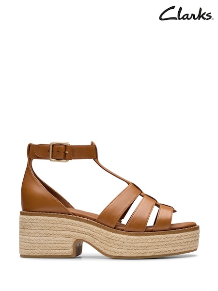 Clarks Brown Leather Coledale Sun Sandals (E92033) | €114