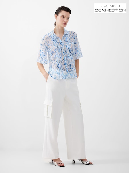 French Connection White Crinkle Catrina Hallie Top (E92054) | €30
