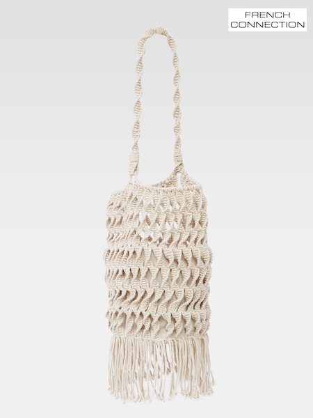 French Connection Brown 100% Cotton Macrame Bag (E92059) | €120