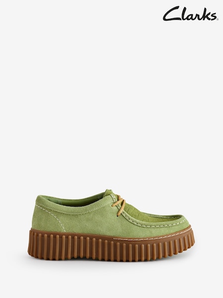 Зеленый - Clarks Nubuck Torhill Bee Shoes (E92070) | €132