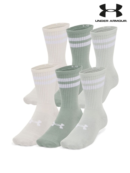 ירוק - Under Armour Essential Crew Socks 6 Pack (E92114) | ‏101‏₪